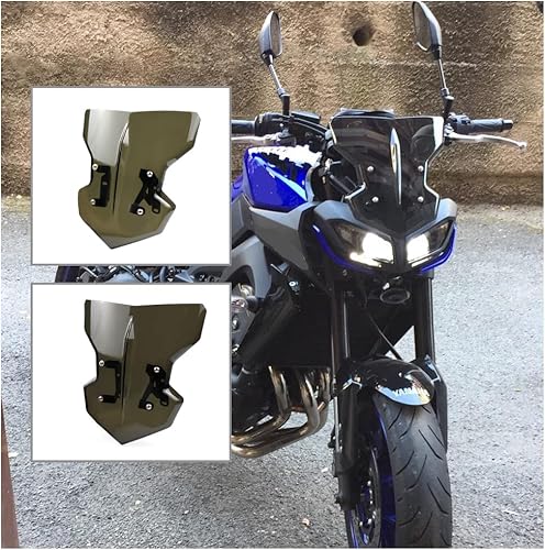 Parabrisas de motocicleta Touring para MT-09 FZ-09 17-20, carenado delantero, protector contra el viento, protector de visera con soporte para