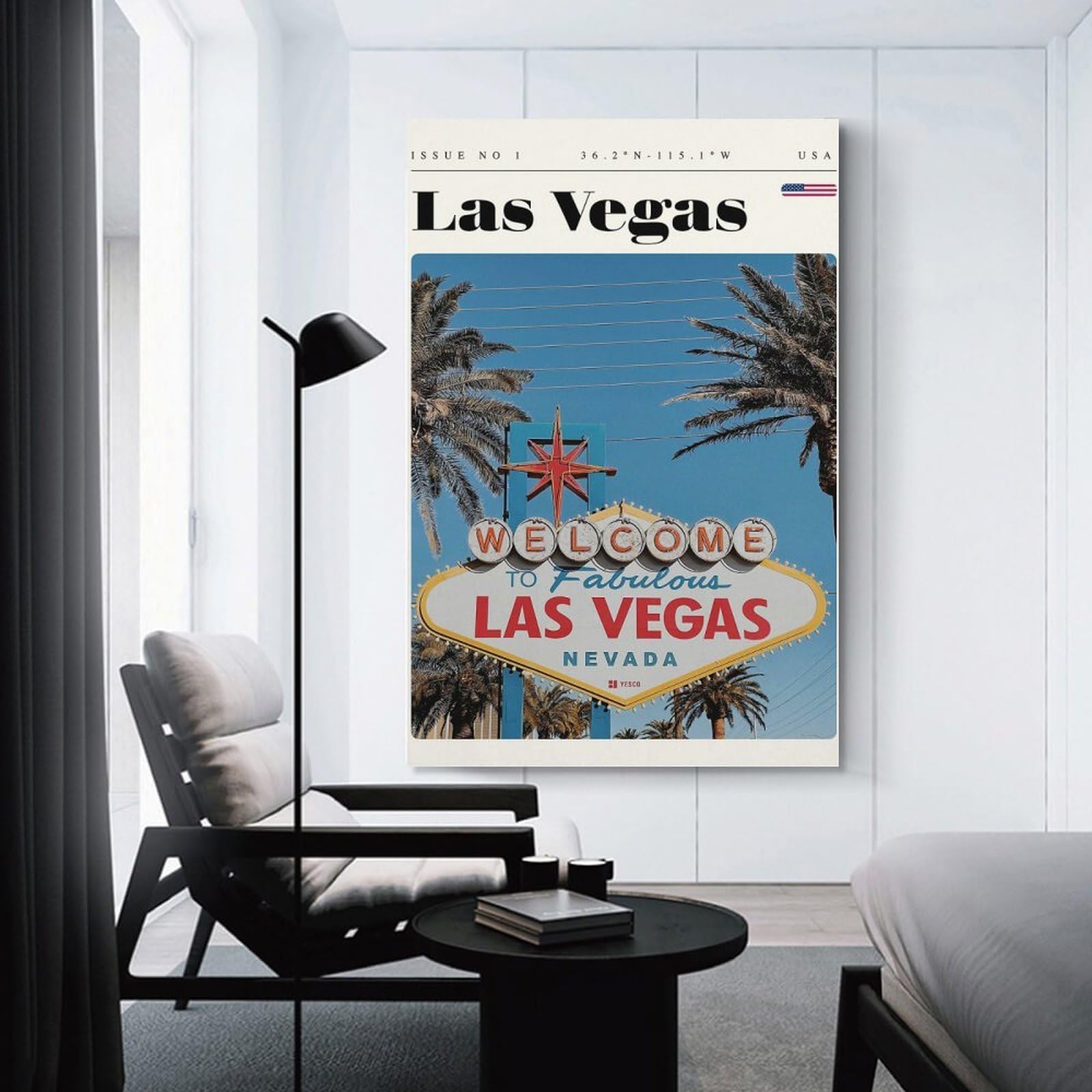 Junmoney Unframe-Style-16 Canvas Art Print Las Vegas Nevada Welcome Sign Travel Art, 20X30inch(50X75cm), For Gallery Wall Layouts In Home Or Office, A Versatile Canvas Print For Layering
