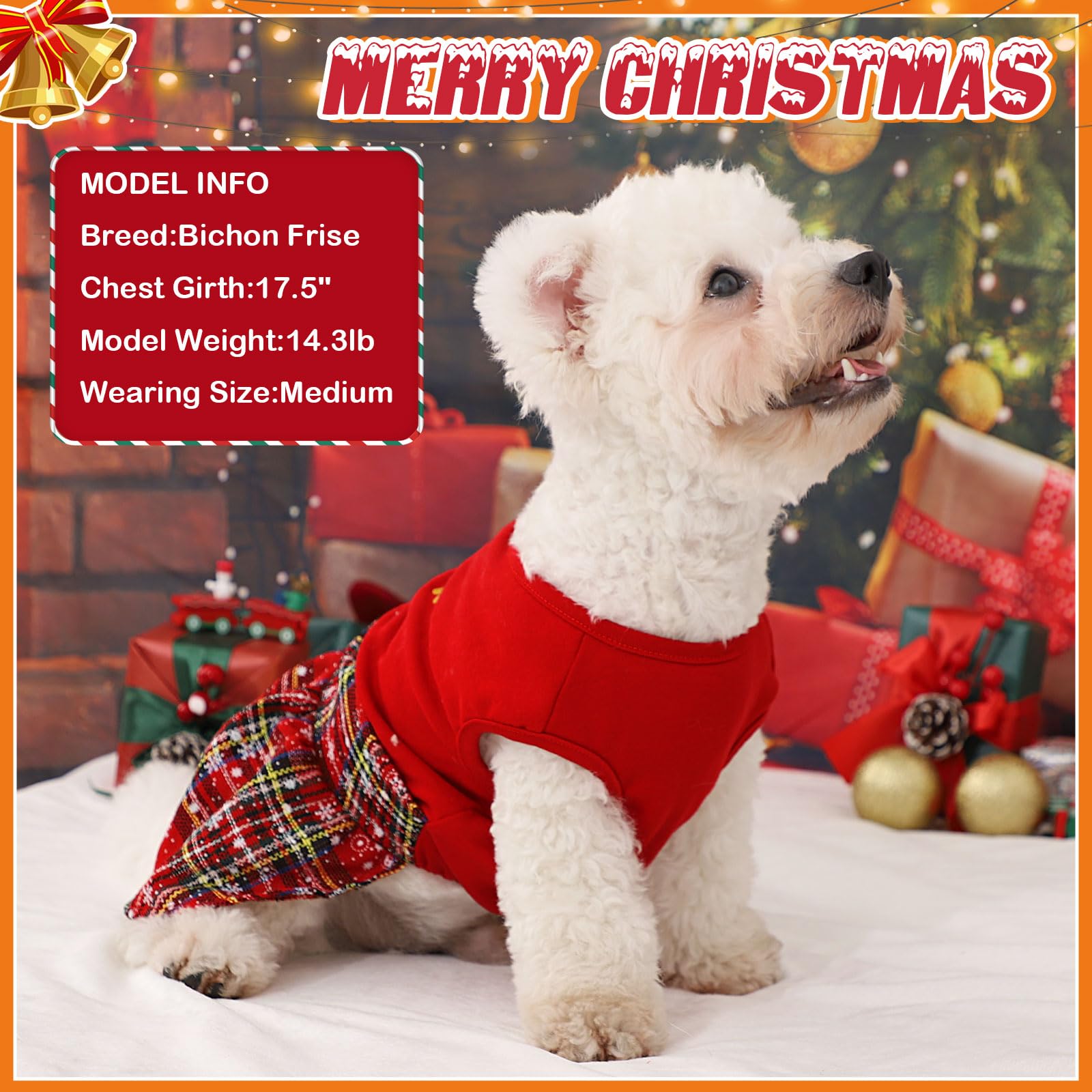 small dog christmas dresses Parisian Pet To add a touch of elegance Holiday Dog Harness Dress -