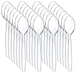 Liacere 360 Pieces Clear Plastic Spoons - Heavyweight Disposable Spoons-6.7inch Heavy Duty clear Cutlery - Plastic Utensils - Perfect for Chrismas Parties and Restaurants for Spring