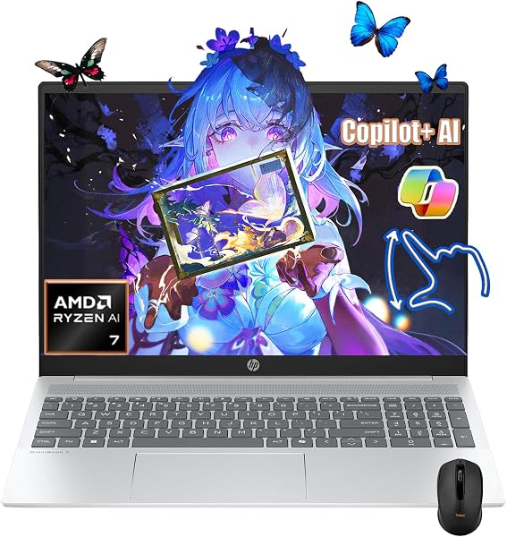 HP 16 Touchscreen Laptop Fast Charge | 2K (1920 x 1200) | 2025 Next Gen AMD Ryzen AI 7 350 | Backlit Keyboard | Wi-Fi 6