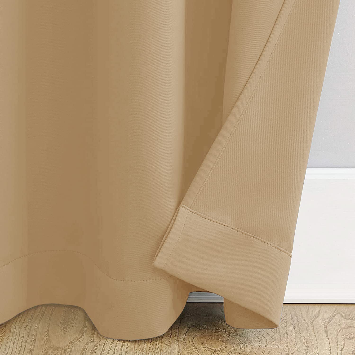 DREAM CARE Solid Blackout Curtains for Door | Size: 7 Feet (213.36 cm) | Set of 2 (Beige) 1