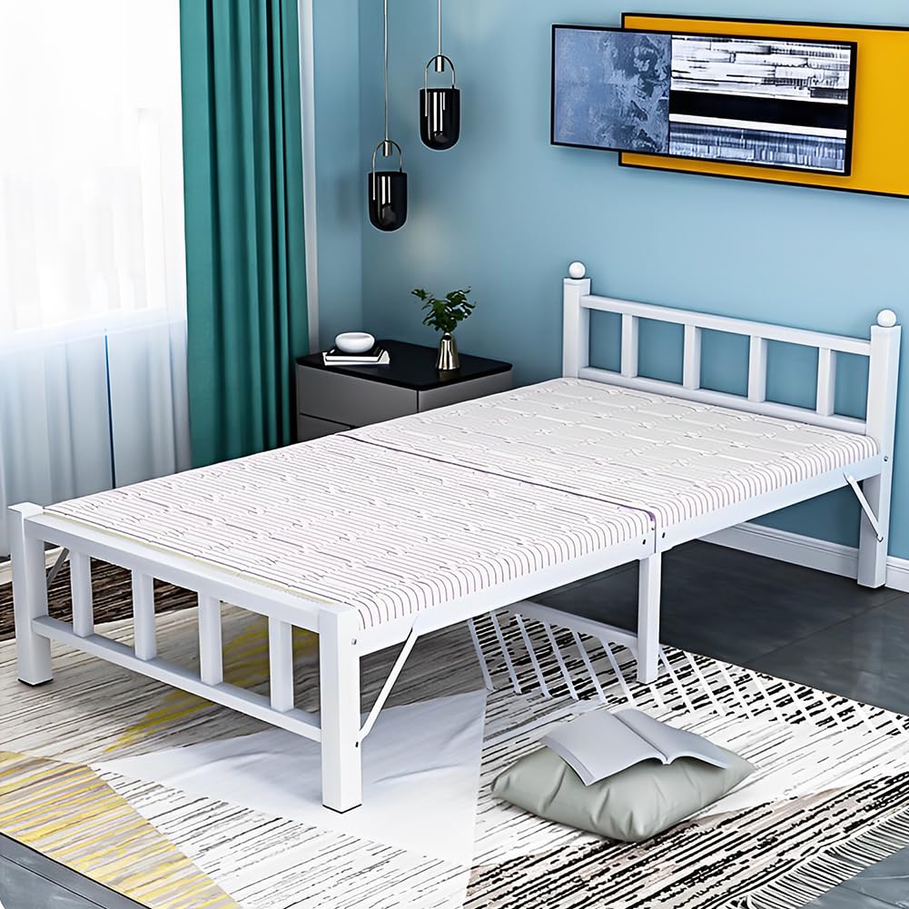 【値下げ‼️】Fuyutu ベッドフレーム シングル 幅70cm ホワイト Amazon｜Fuyutu ベッドフレーム シングル 幅70cm 折り畳みベッド
