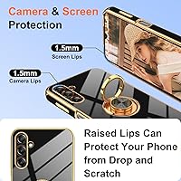 Vista 4 de Gritup Funda para Samsung Galaxy A14 5G: Funda para Samsung A14 2 piezas, protector de pantalla, soporte de anillo de rotación de 360°, soporte