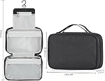 Etercycle Compact Travel Toiletry Bag for Women & Men, Waterproof Hanging Shower Organizer with Hook, Portable Foldable Wash Pouch for Bathroom/Shaving/Camping - Small-Size Space-Saving Design- Black
