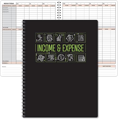 Global Printed Products Libro de ingresos y gastos, 8.5" x 11"