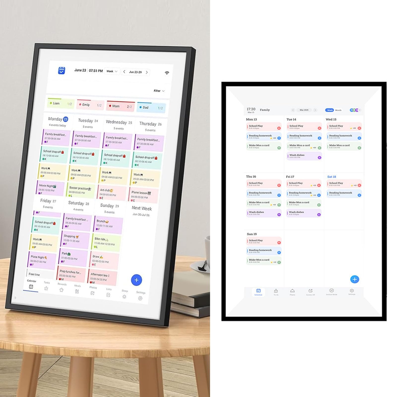 Ausla Calendario Digitale Intelligente, Agenda Familiare con Touchscreen HD con Cornice Digitale, Display da 10,1 Pollici per l'organizzazione della Casa e della Famiglia