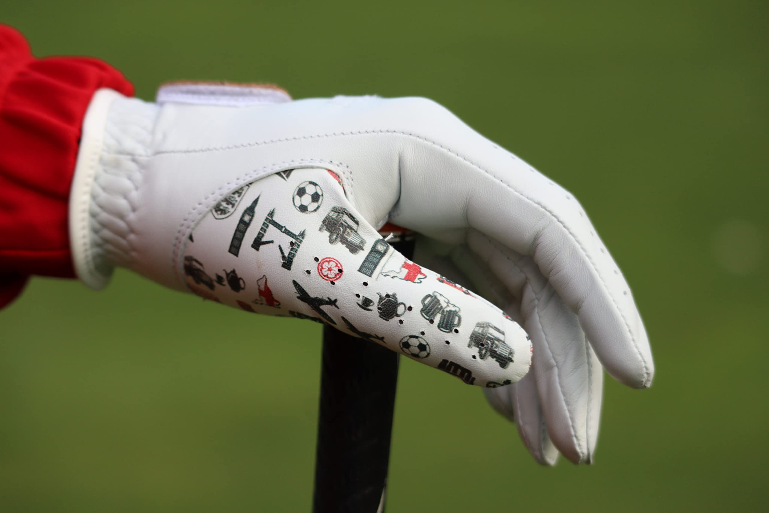 DEGA Golf Gloves 2 Pack 100% Cabretta Leather Golf Glove Men Left Hand Thumb Printed Designs (M, Love England) - Image 4
