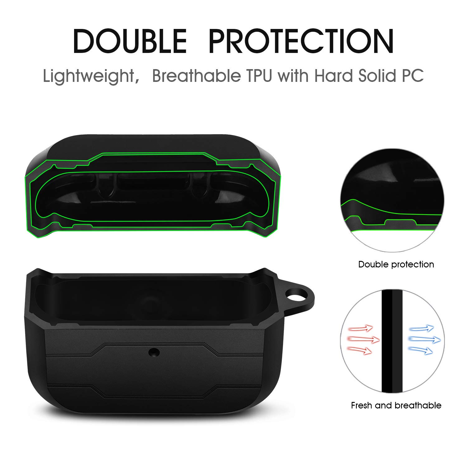 Amazon | AirPods Pro ケースカバー 耐衝撃 ミリタリー 保護 メンズ