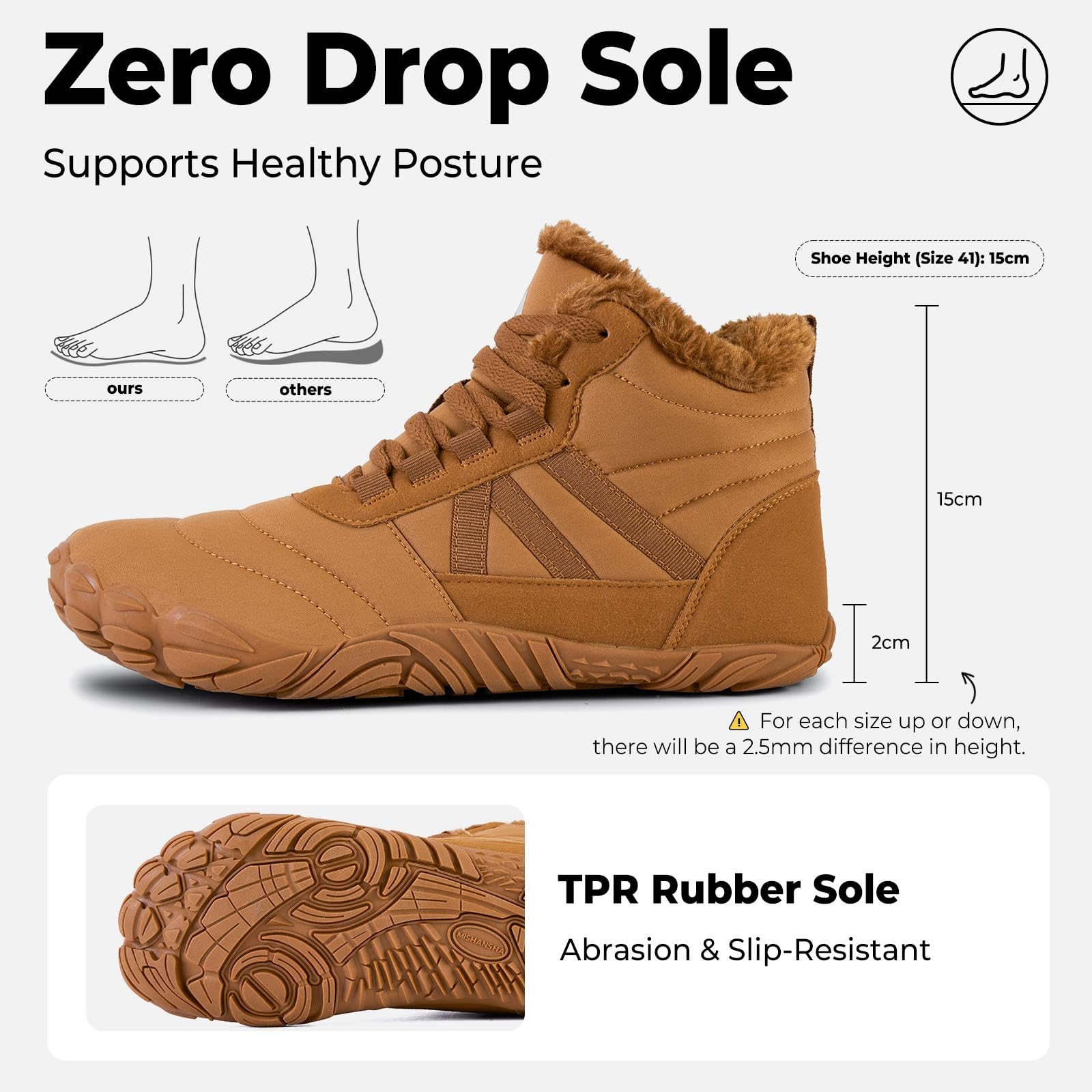 Mishansha Unisex Scarpe Invernali Barefoot Shoes Caldo Stivali Neve,Gr.36-48