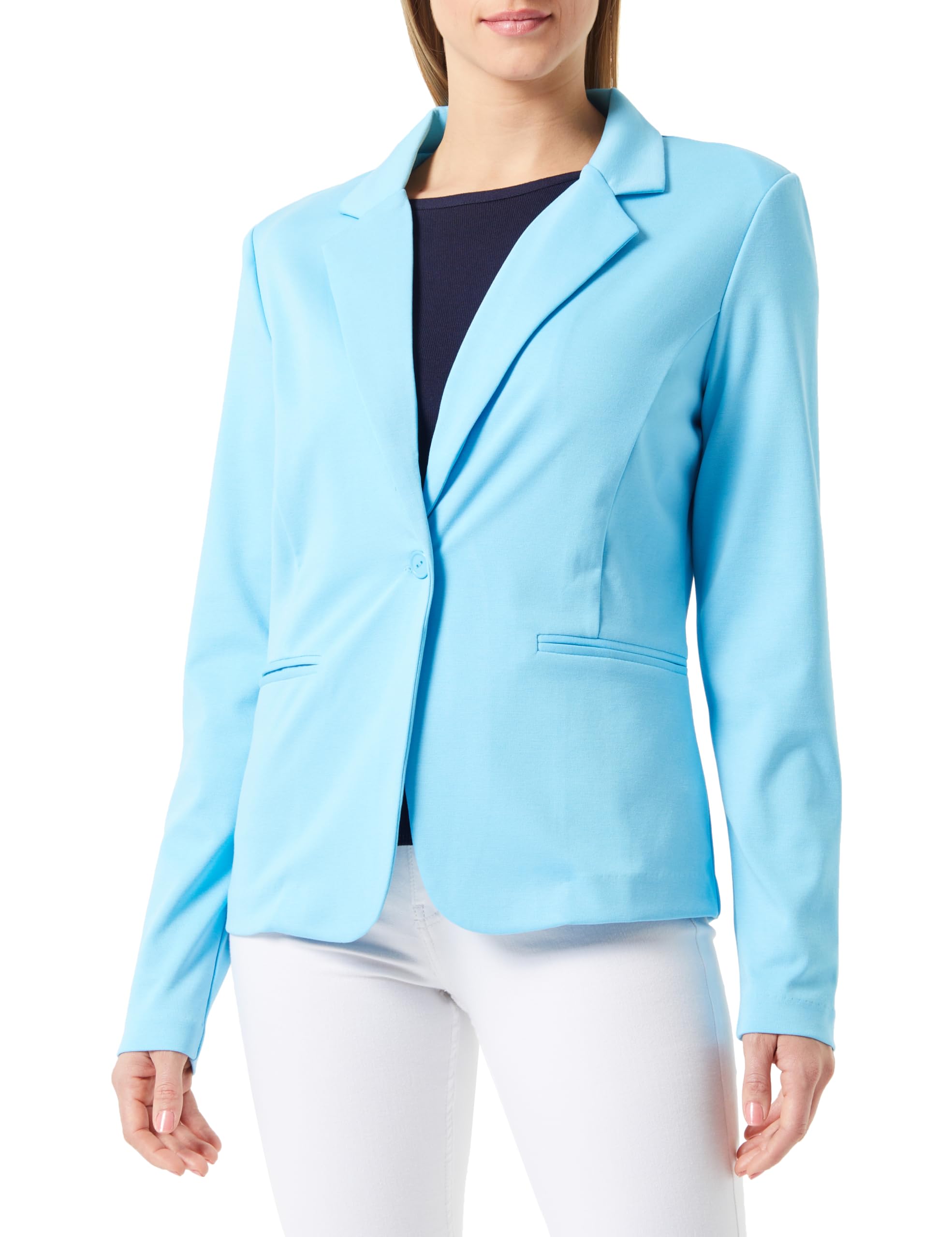 ICHI Women's Ihkate Bl Business Casual Blazer, 154421/Blue Grotto, L