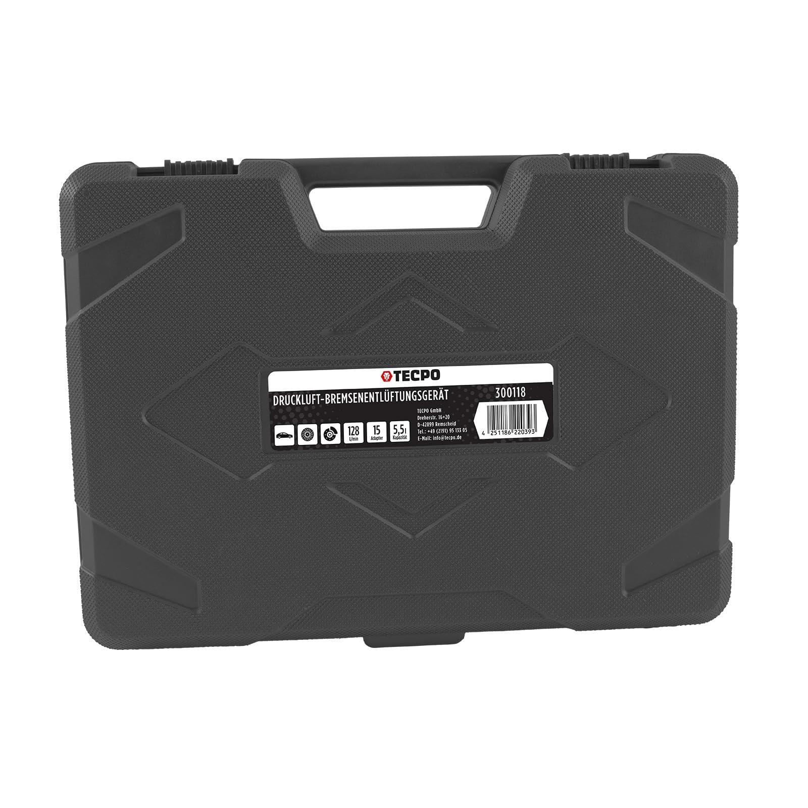 TECPO Bremsenentlüftungsgerät, 5 Liter Druckluft Bremsflüssigkeitwechselgerät Auto Universal Bremsenentlüfter mit Absaugbehälter und Adapter Set