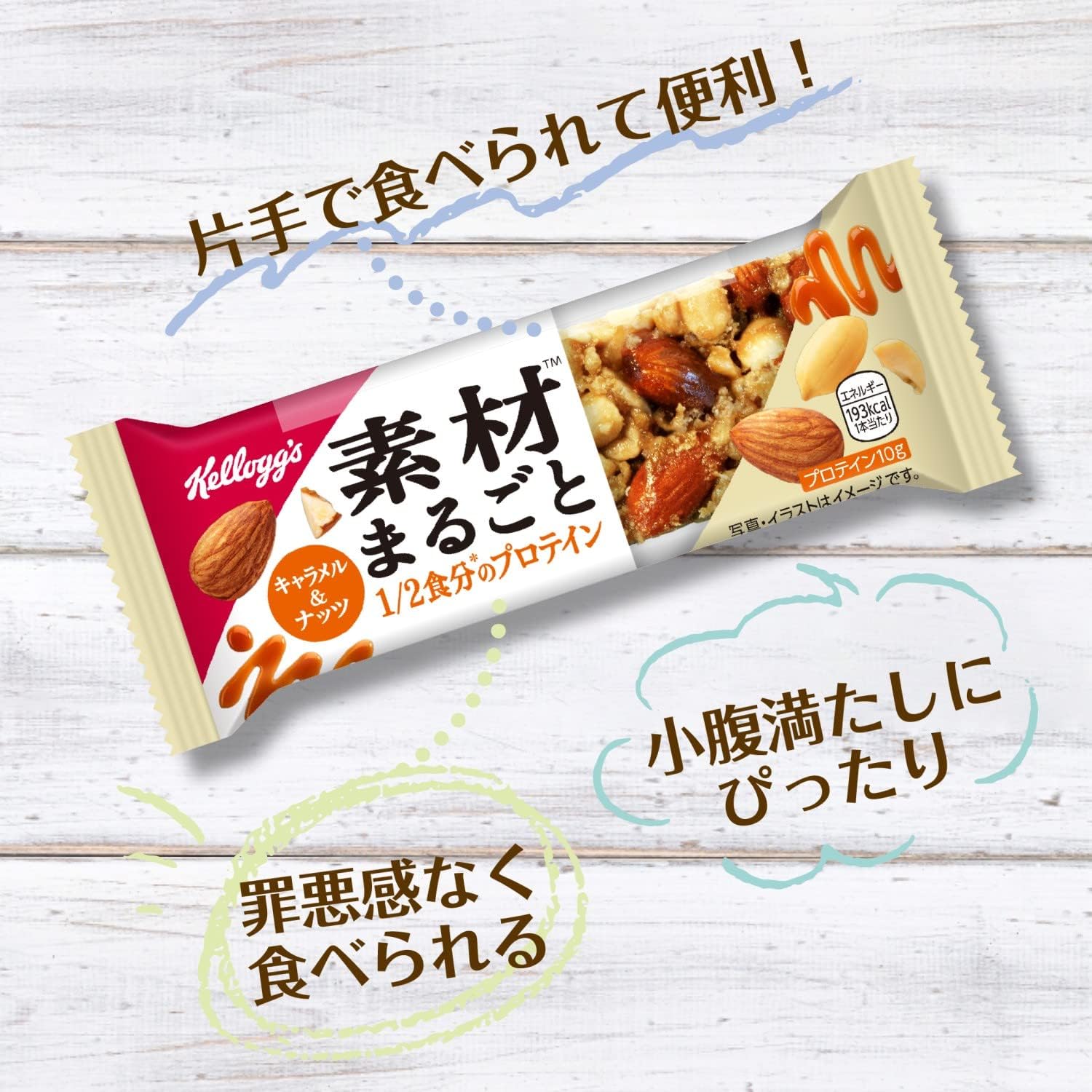 Amazon Co Jp ケロッグ 素材まるごとプロテインバー キャラメル ナッツ 39g 12本セット ドラッグストア