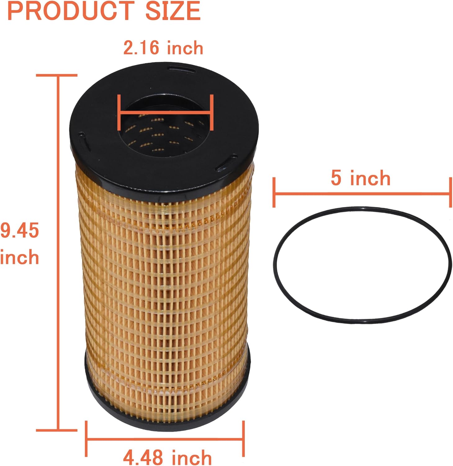 CH10930 Fuel Filter with O-ring Compatible with Perkins Engine FGA06-FGA19 2306TAG1 2306TAG2 2306TAG3 2806TAG1 2806TAG2 2806TAG3 etc, Replaces# 996-453 P502478 FF5714 CH10930
