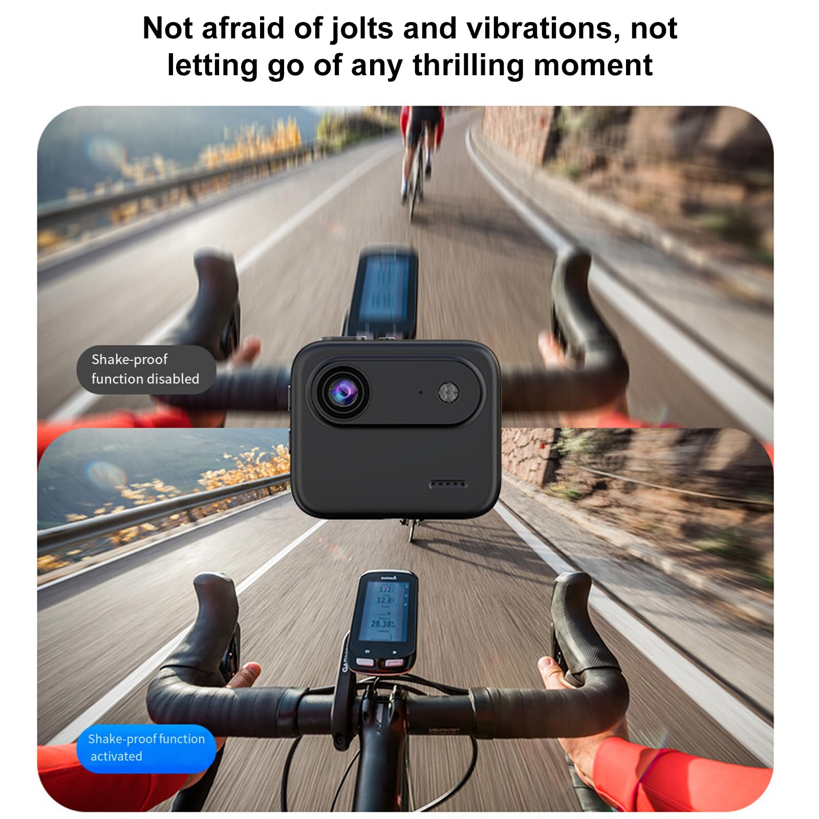 Caméra de poche 4K UHD 143° à objectif grand angle avec batterie longue pour VTT et course à pied étanche Vlog