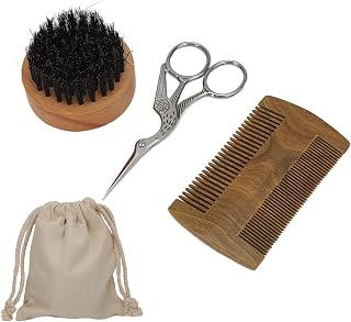 Conjunto masculino para aparar barba, conjunto masculino para cuidar da barba, distribuir graxa masculina para uso em salão de beleza de madeira