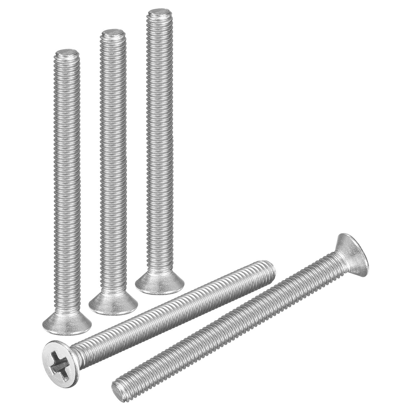 DTGN M2.5-0.45x30 Flat Head Machine Screws - 100PCS - Good for Electronics and Machinery - 304 Stainless Steel Phillips Countersunk Micro Metric Machine Screw Bolts- Silver