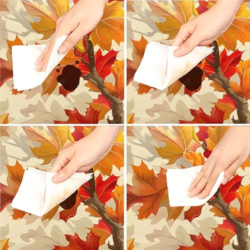 Vista 439 de Pardick Mantel redondo elástico con diseño de hojas de otoño, mantel redondo ajustable de 36 a 42 pulgadas, mantel circular impermeable, lavable