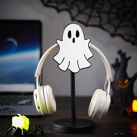 Halloween auf Opera GX: Kostenlose Horror-Spiele 6 Yookeer Ghost Headphone Stand Cute Halloween Goth Desk Decor Gamer Gifts Wood Headphone Stand Gaming Accessories Halloween Decor for Gamer Room Office Desk