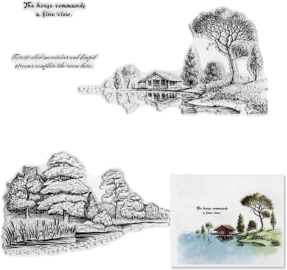 Forest Tree Clear Stamps for Card Making & Scrapbooking - Transparent & Silicone Stamps for Photo Album Decor & DIY Projects
