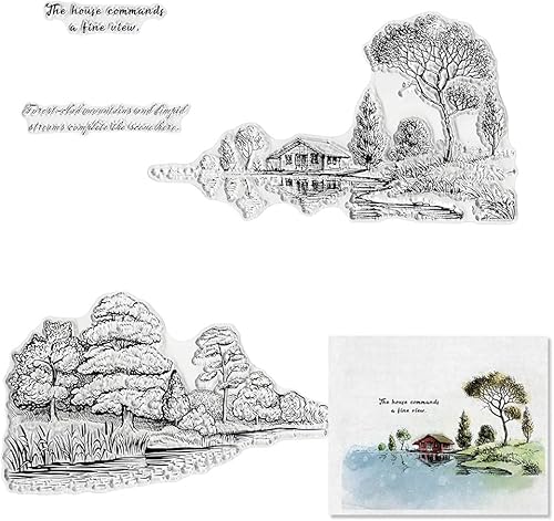 Vista 16 de Sello transparente de fondo de mar para hacer tarjetas, faro de Acción de Gracias, gato, nube, hierba, sello de goma transparente para decoración