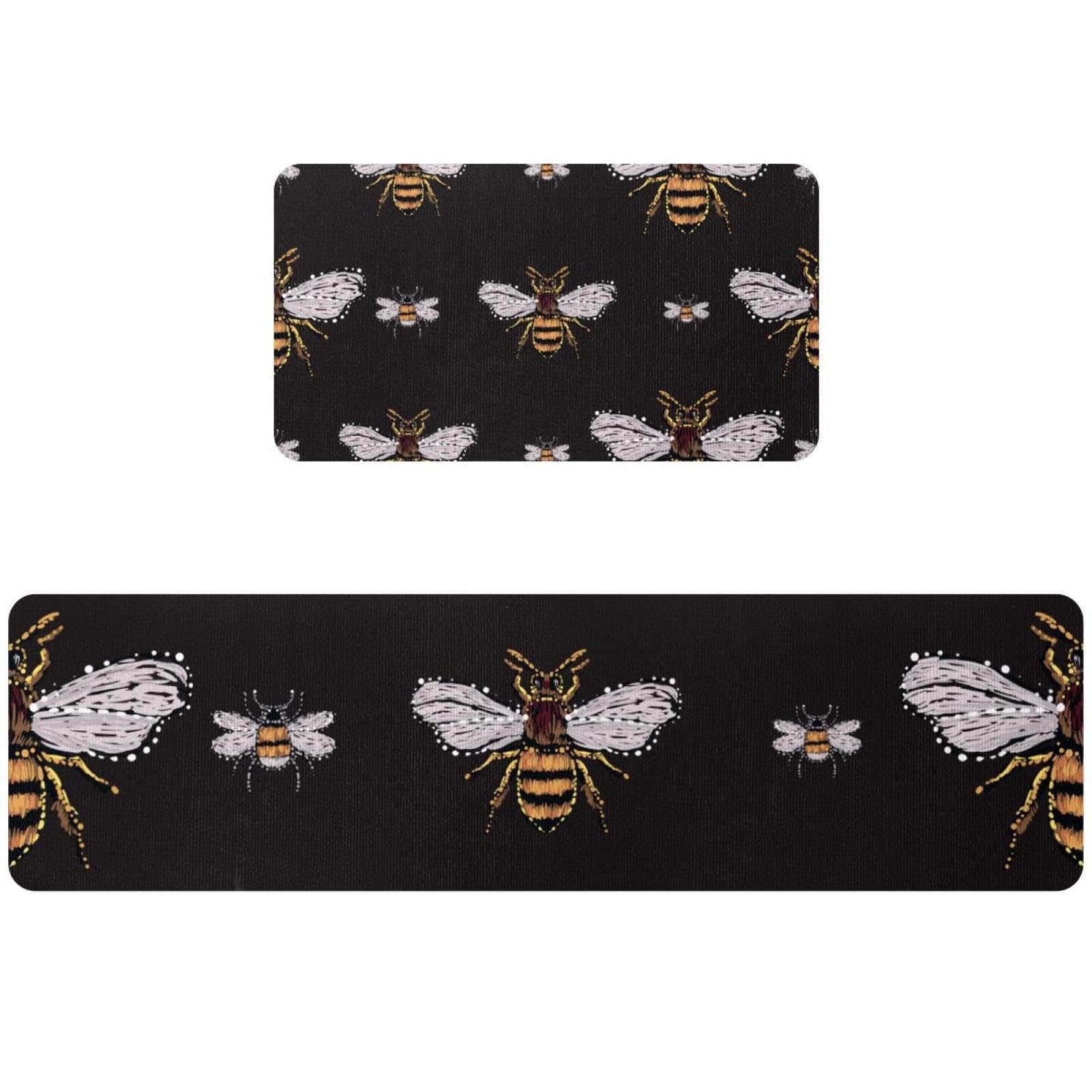 Alfombrilla de cocina absorbente y antideslizante con diseño de abeja