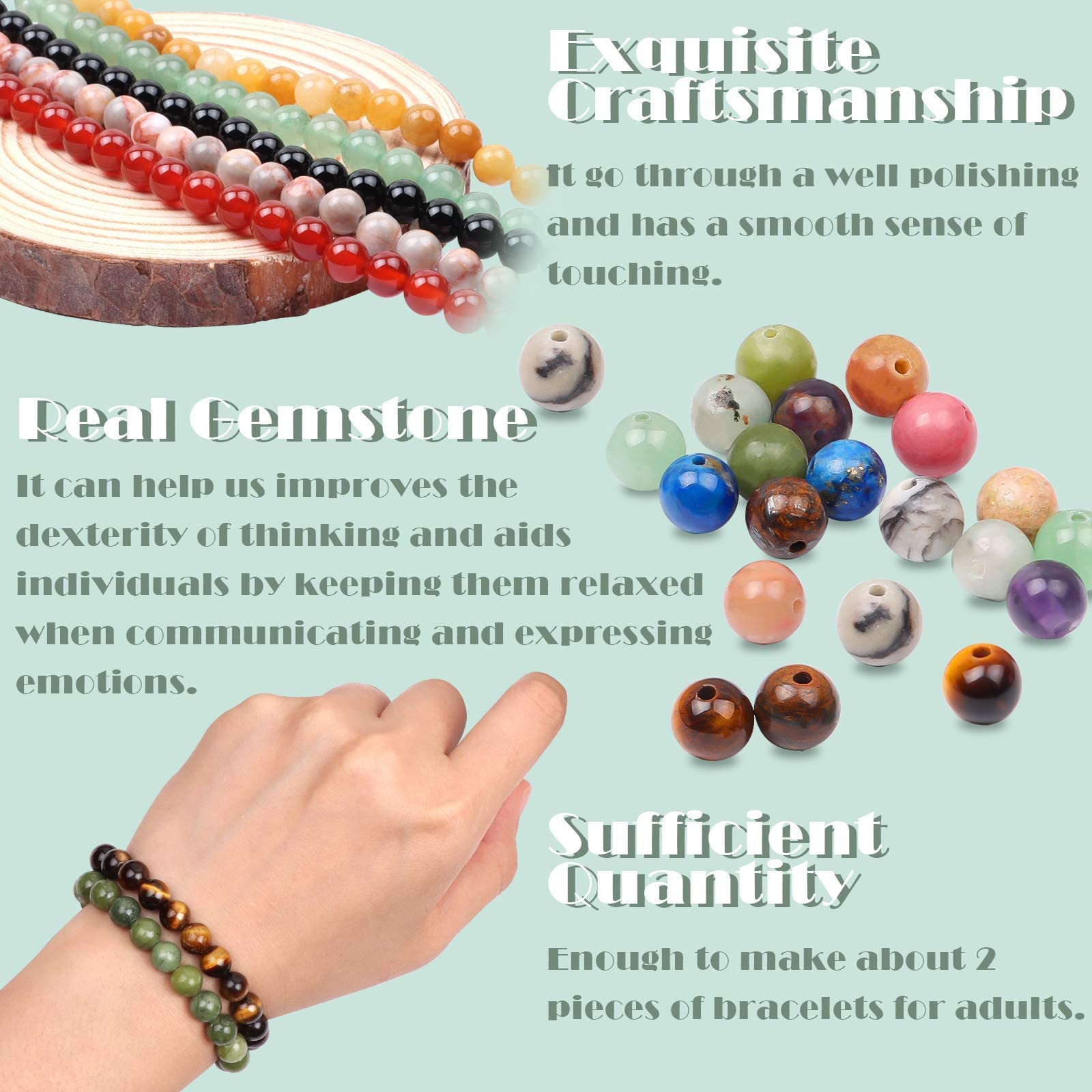 10mm Round Blue Aventurine Gemstone Beads - Image 3