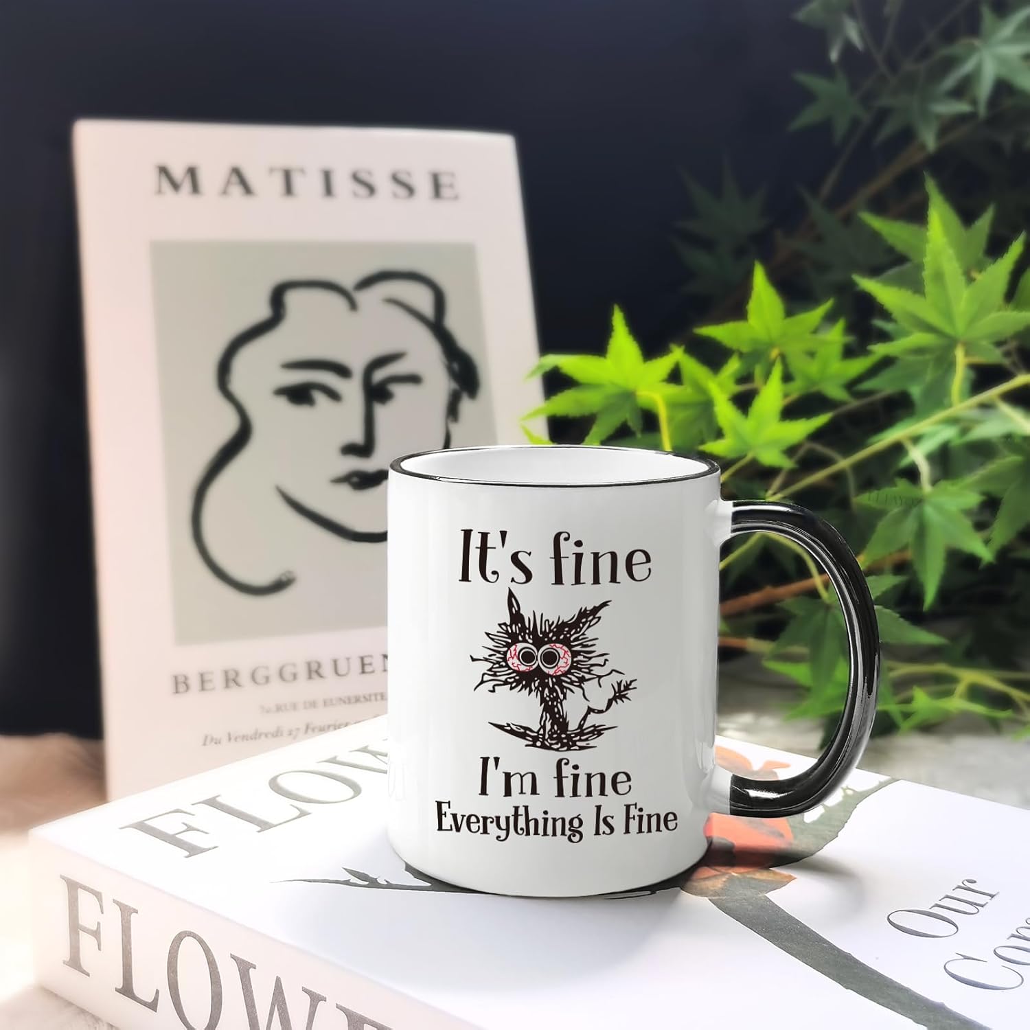 Funny Cat Coffee Mug Gifts for Cat Lover, It's Fine l'm Fine Everything ls Fines coffee Mugs, Novelty Christmas Birthday mugs Gift Ideas for Catlovers, Women, Men, Humor cat Office mug for Coworkers51 - Image 4