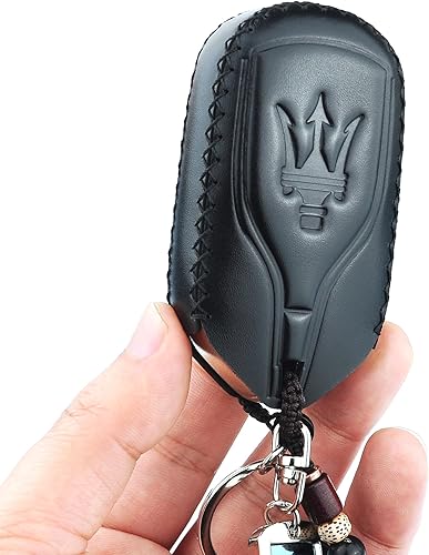 Cadtealir Funda de piel italiana para llavero compatible con Maserati Ghibli, Levante, Quattroporte