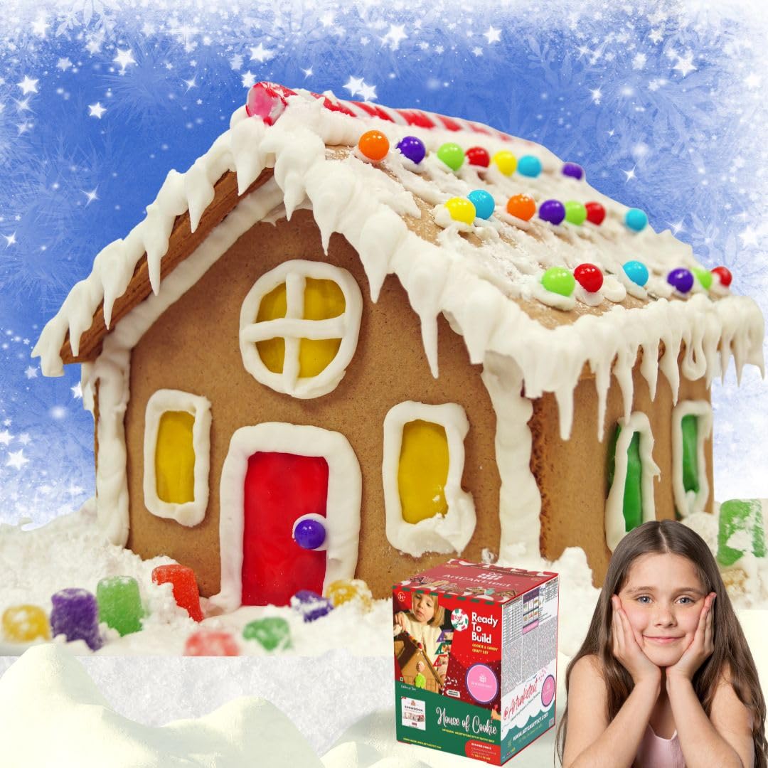 Artcaketect Snowdonia Cookie Box Chocolate House of Candy DIY Kit - Art and Craft Materials for Kids in Colouring Kit - Candy Craft Kit