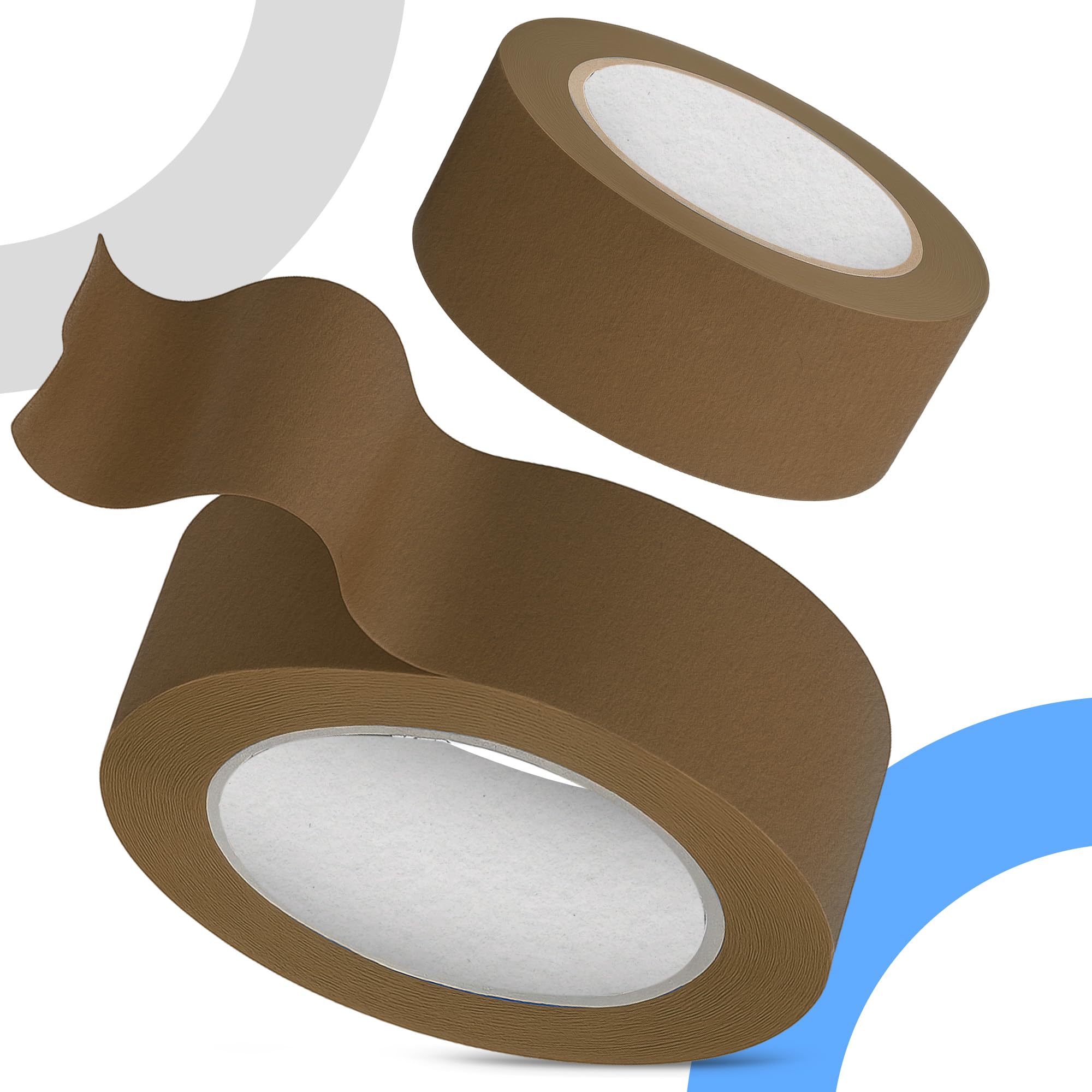 Instalguru 25x Nastro Adesivo Carta Kraft 48 mm x 40 m Marrone Ecologico Riciclabile Con Colla In Gomma Naturale Per Imballaggi Scatole Spedizioni Ufficio Magazzino