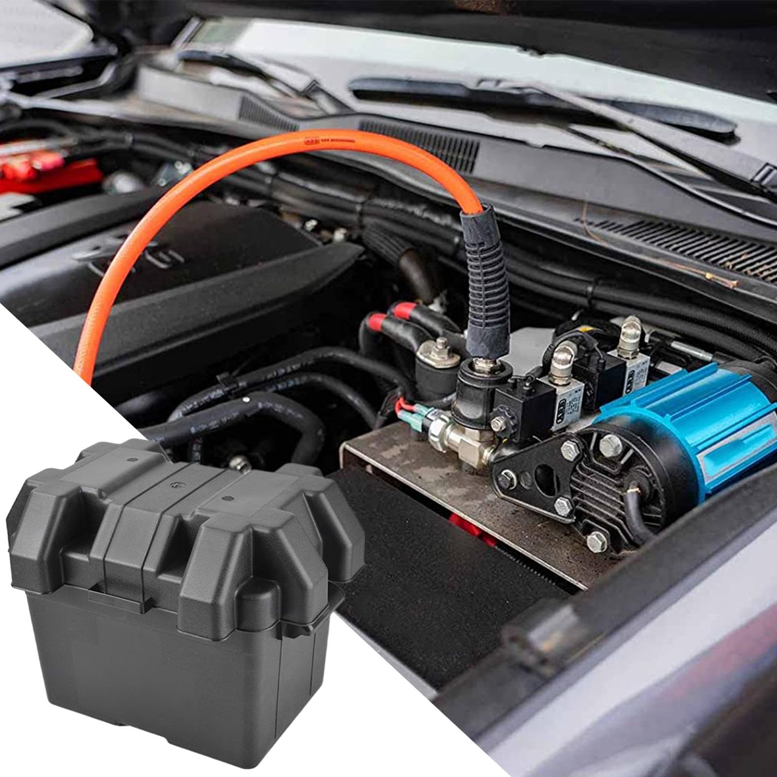 Contenitore per batterie, contenitore per batteria, contenitore per | batteria per auto, resistente, scatola per batteria marina portatile, per batteria automobilistica durevole per una