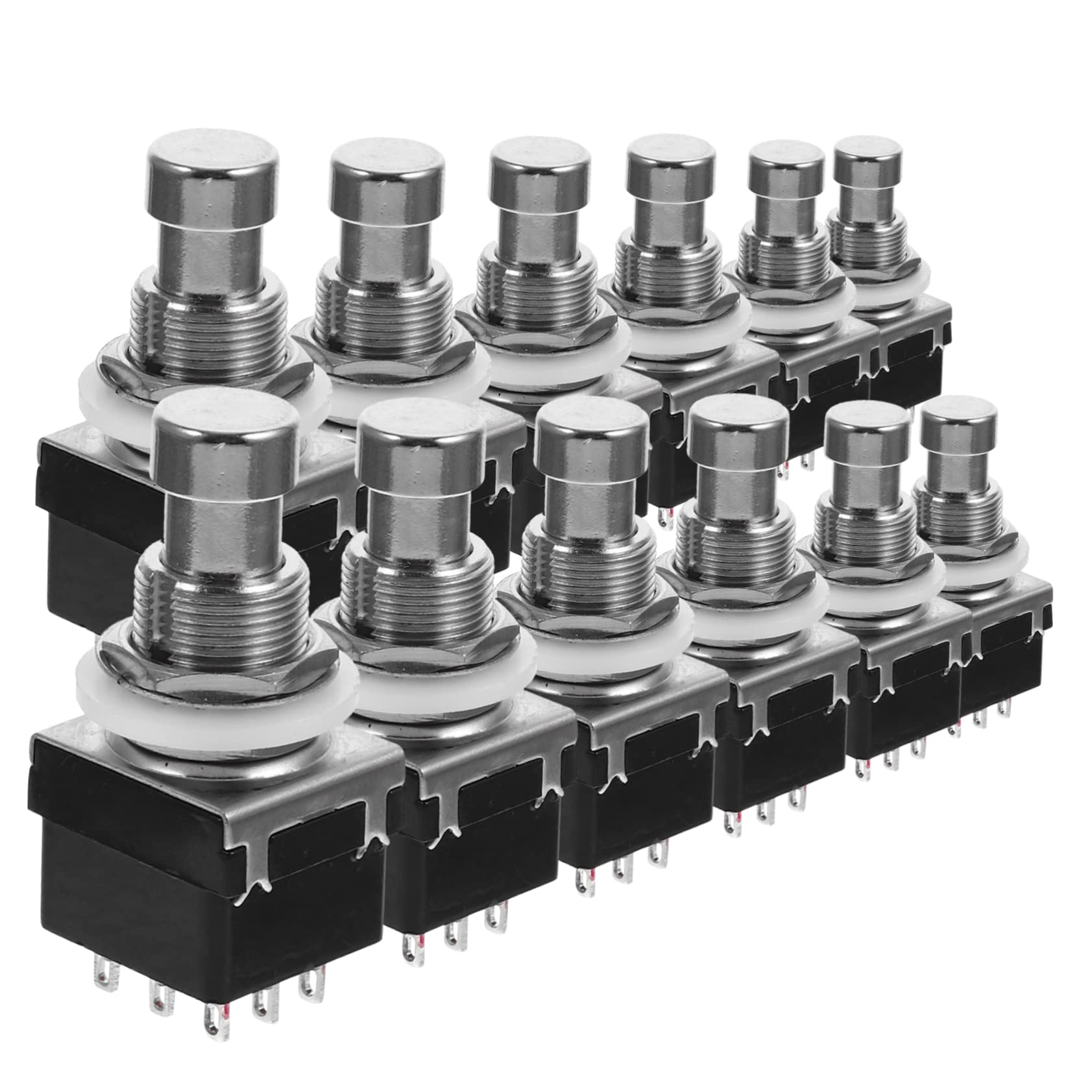 BESTonZON Guitar Supplies 12pcs Effector Footswitch Pedal Heavy Duty Latching Dpdt Switch