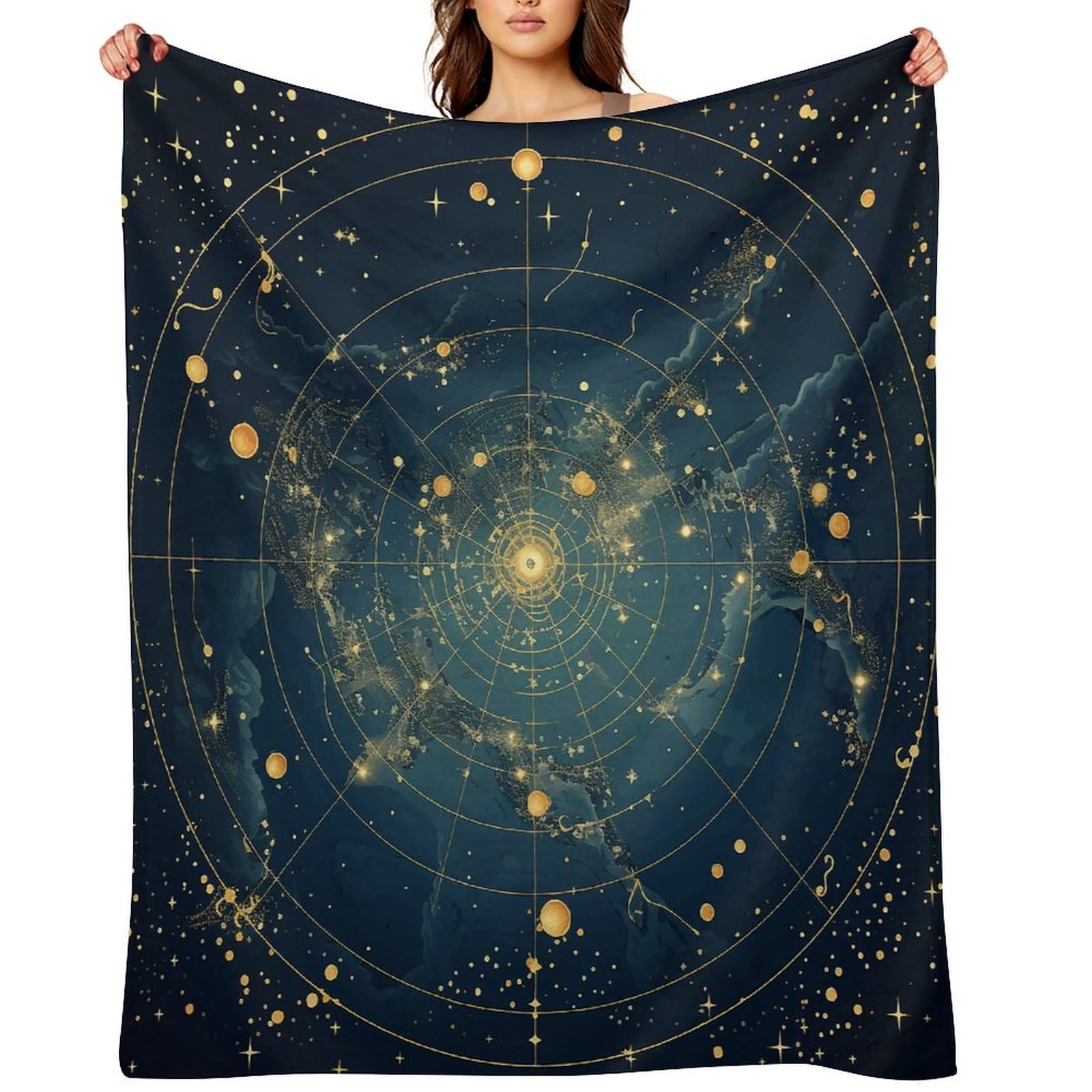 Northern Stars Constellation Throw Blanket for Couch and Bed Super Soft Warm Lightweight Throw Blankets Cozy Fuzzy Flannel Blanket Personalized Decorative Blankets for Sofa Decor 30"x40"