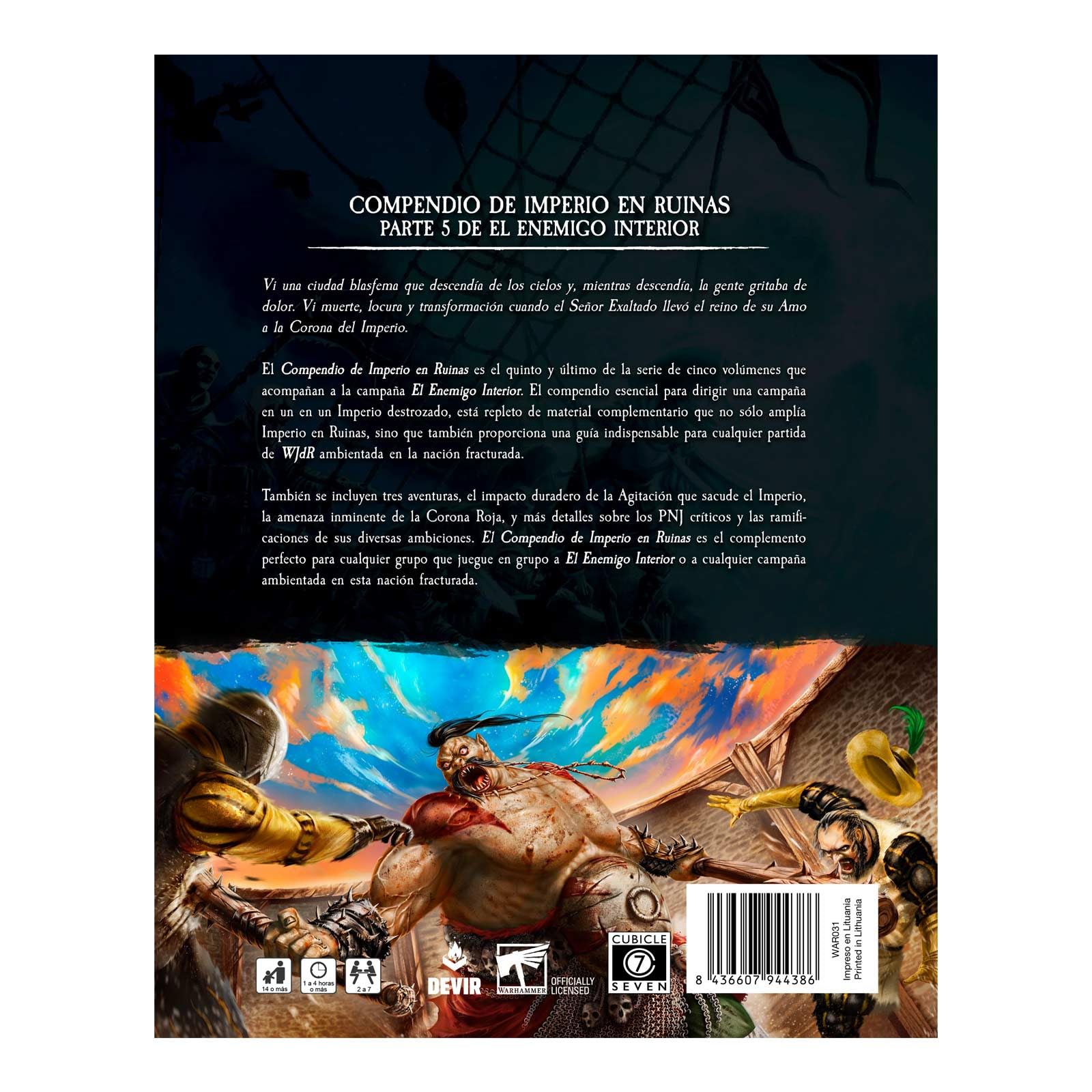 Devir - Warhammer 4ª edicion, El Imperio en Ruinas Compendio, Juego de rol, Juego Warhammer, Libro de rol, Estrategia (WFIMRUCOM)