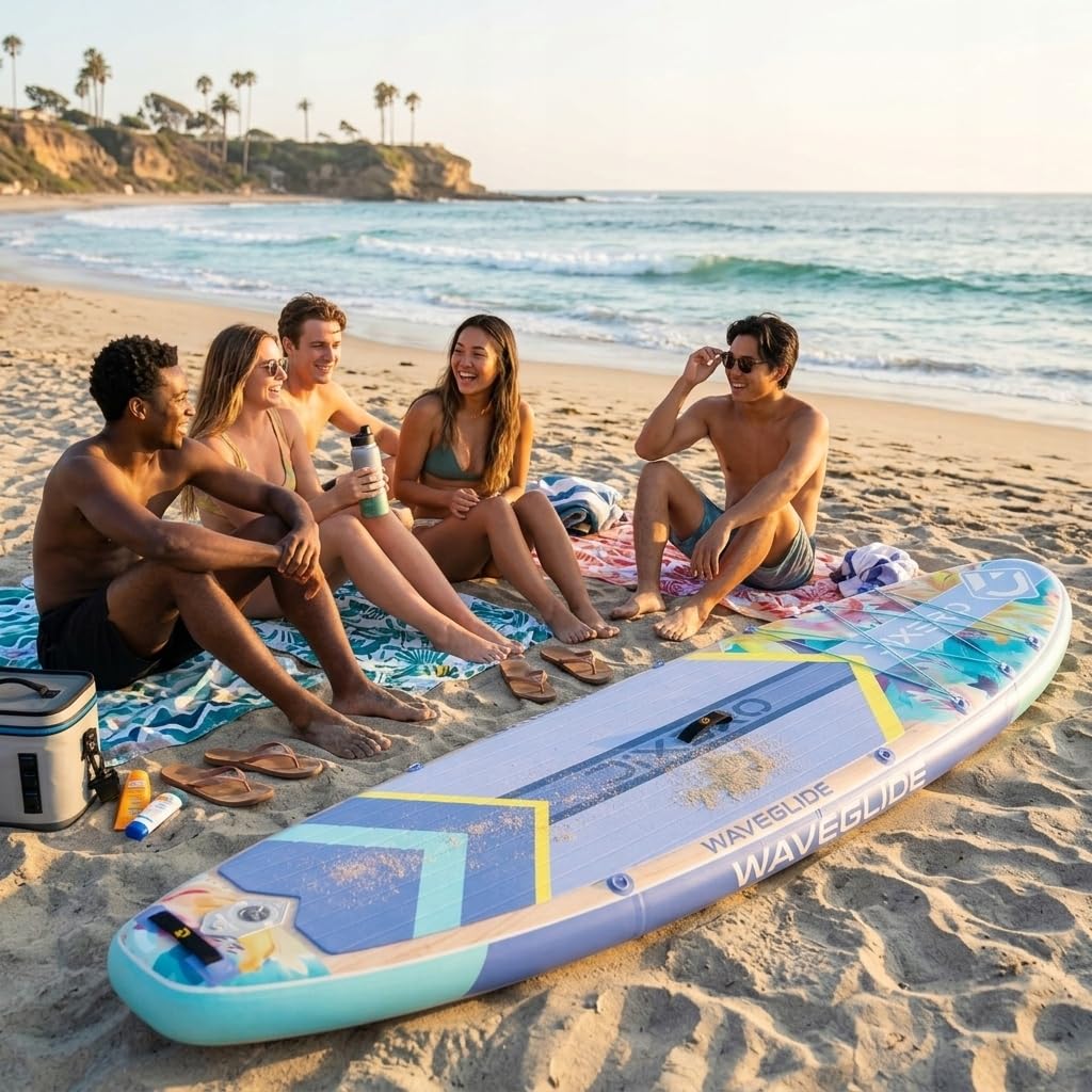 COIL SUP Board – nadmuchiwana deska SUP – kompletny zestaw – wodoszczelny pokrowiec na telefon komórkowy – stabilny, lekki, z wiosłem, z pompką, akcesoria