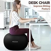 Vista 6 de Fitvids Pelota de ejercicio para fitness, yoga, pilates con bomba rápida, pelota de equilibrio antideslizante antiestallido