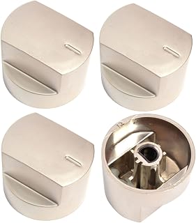 Stoves NewHome Oven Cooker Hob Control Knob Switch (Aluminium / Silver, Pack of 4)