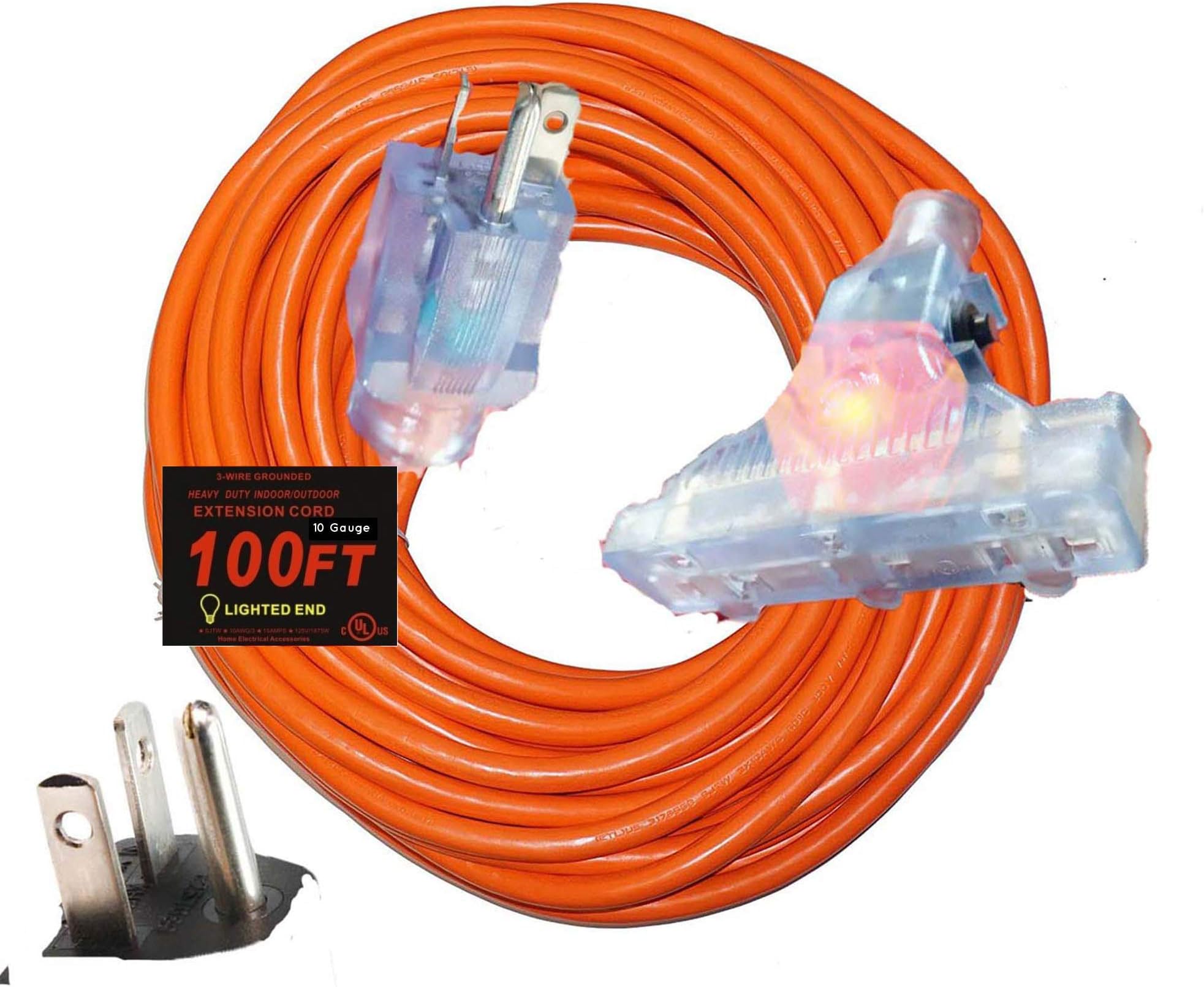 pizety 20 amp T blade Extension Cord 10/3 Triple Outlet