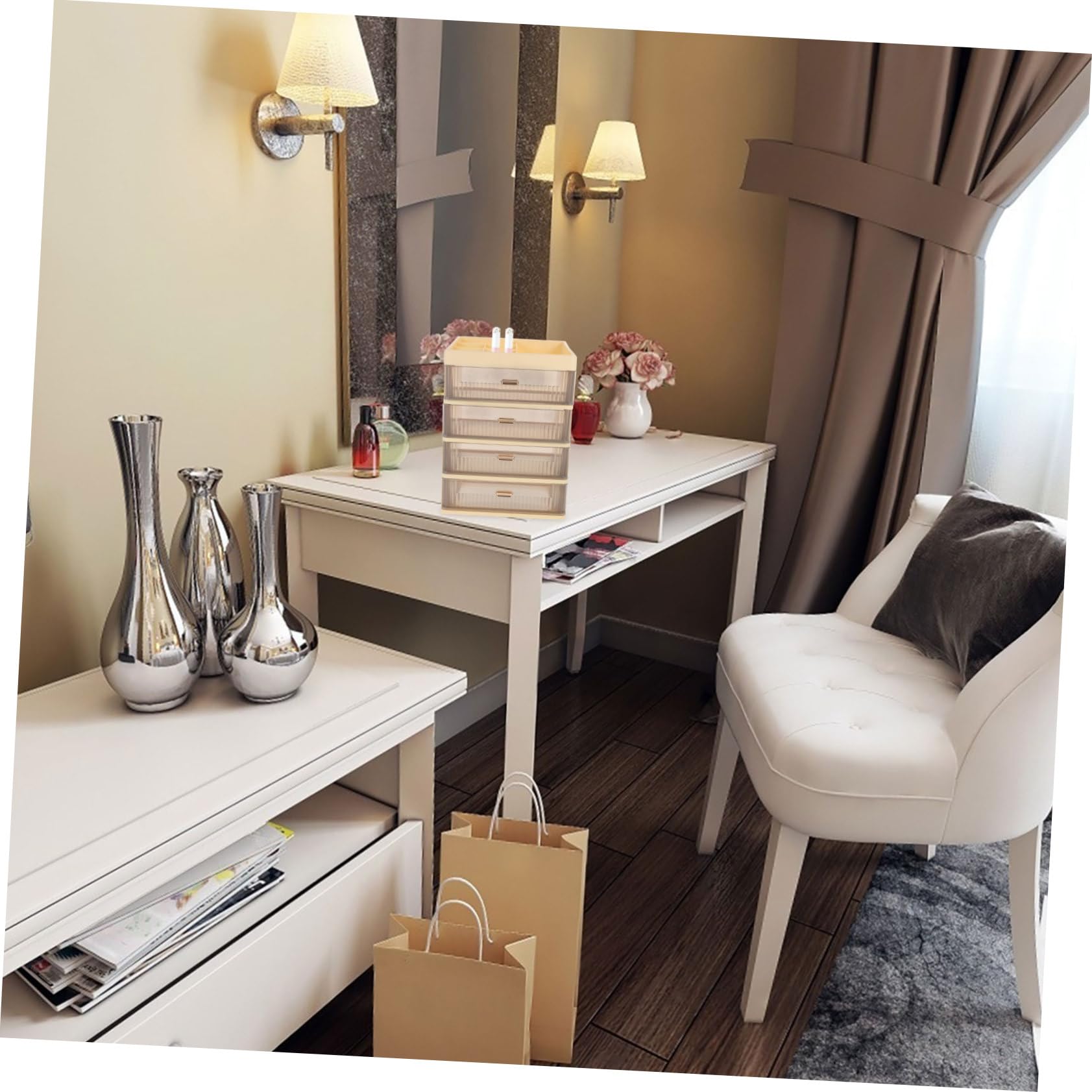 Cabilock Organizer Da Scrivania Con Cassetti Multi-livello Portaoggetti Da Tavolo Cassetto Porta Cancelleria e Cosmetici Materiale Resistente