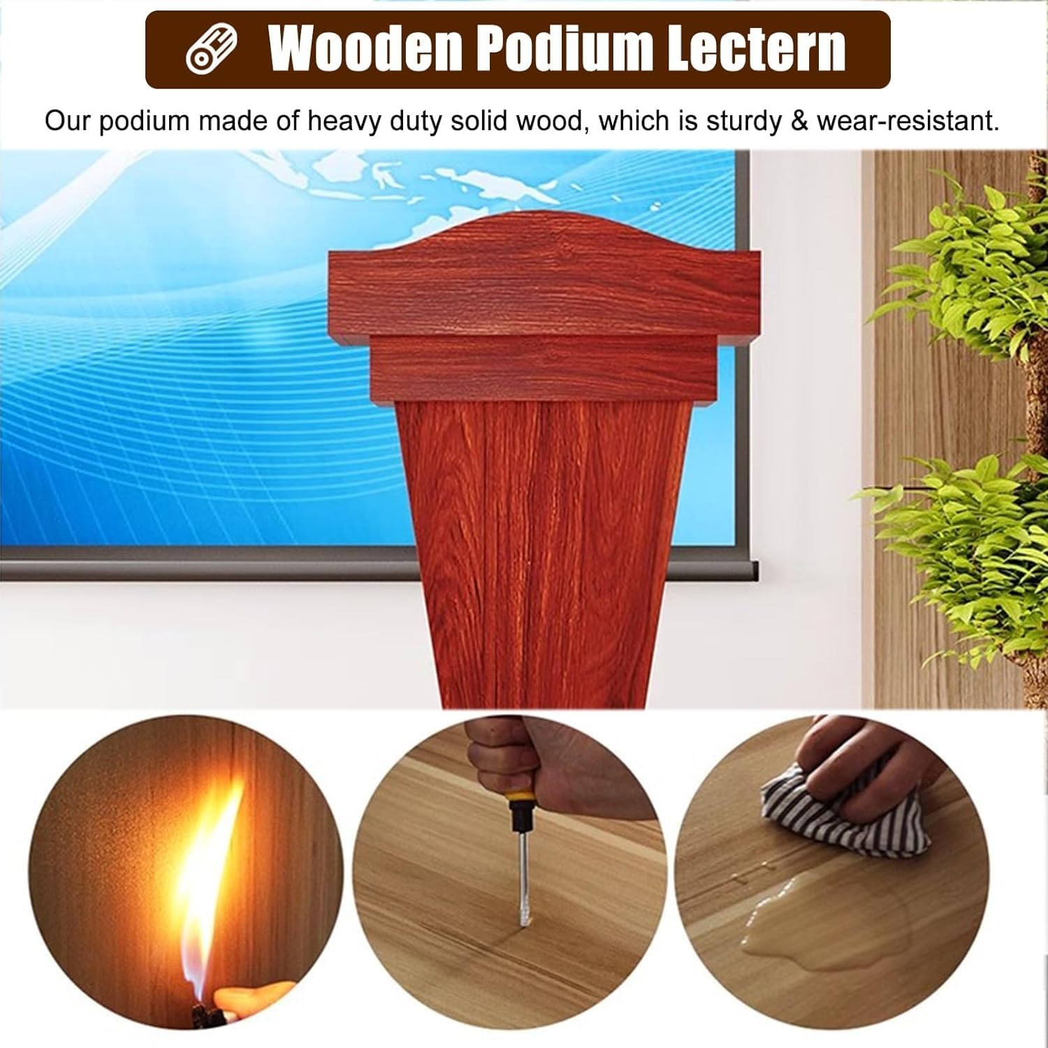 Drewniane podium wytrzymałe mównice z ogranicznikami krawędziowymi ambony wytrzymały wodoodporny stojak na podium łatwy w instalacji mówca mówca, D