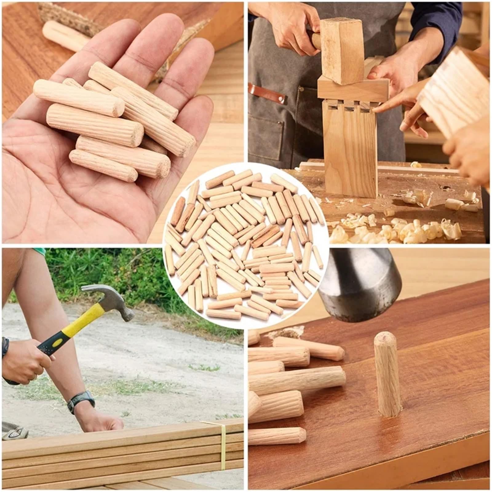 tacos de madera, Pasadores de madera, 800 piezas, pasadores surtidos, 6 mm, 8, 10, tapones, varillas pasador, carpintería cónicos for ranurado estriado