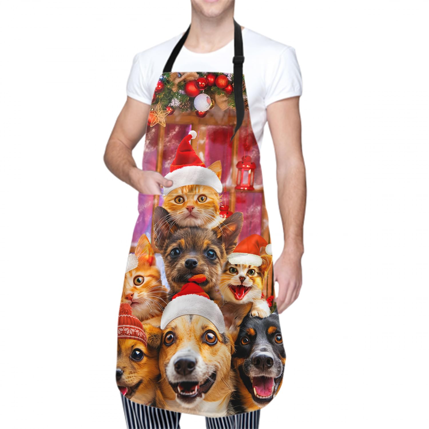 Giwawa Delantal unisex para adultos, impermeable, resistente a las manchas, con 2 bolsillos, para barbacoa, parrilla, pintura