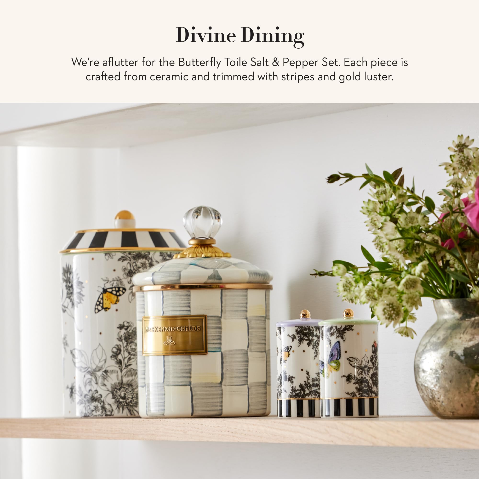 マッケンジーチャイルズ ソルト＆ペッパーシェーカー Amazon.com: MACKENZIE-CHILDS Enamel Salt and Pepper Shakers