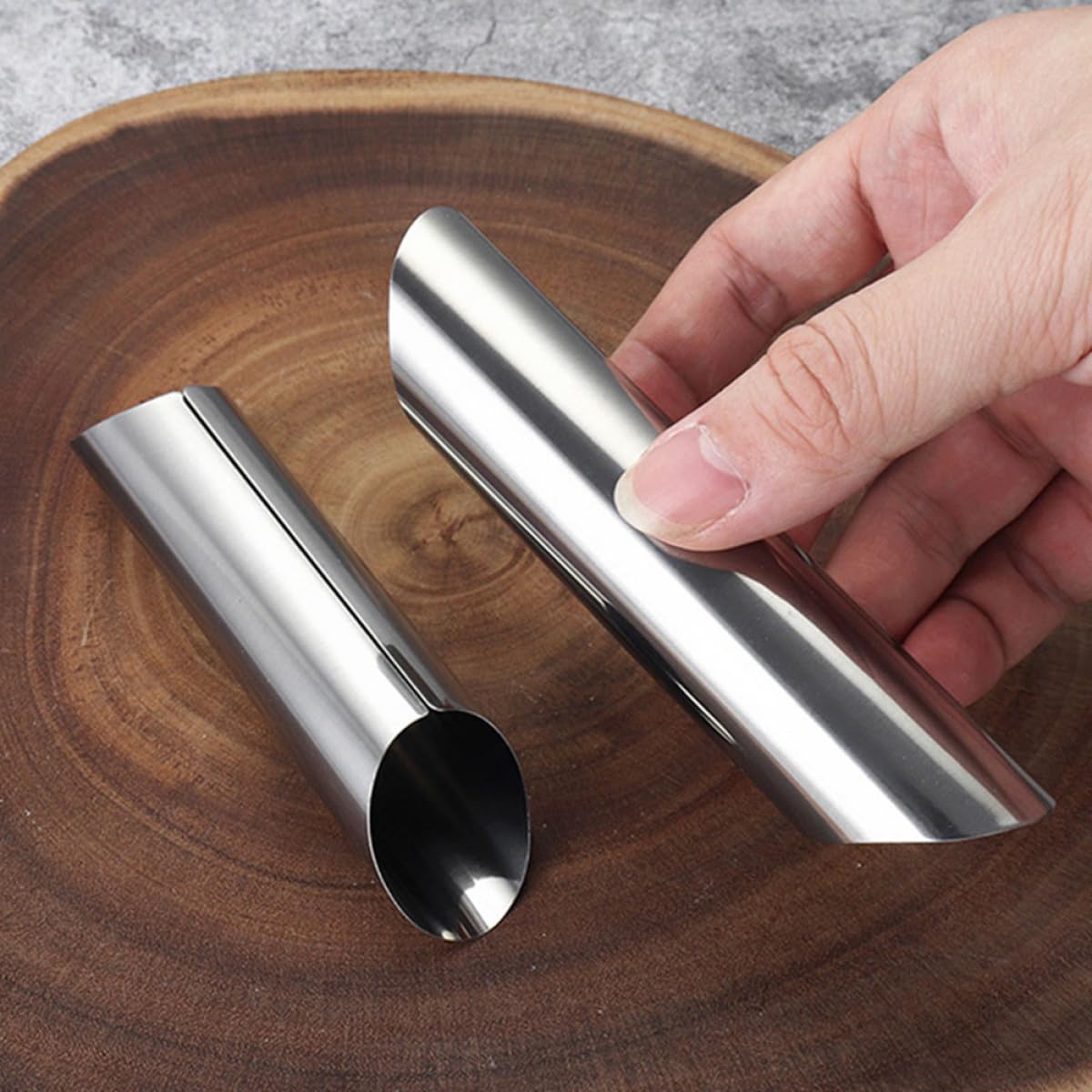 Didiseaon Molde para Croissant de Acero Inoxidable, Tubo Metálico Reutilizable para Hornear, Pack de 30 Moldes Tubulares para Repostería y Postres, Herramienta para Cocina y Horno