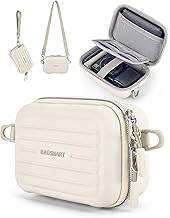 BAGSMART Funda para cámara digital, impermeable y protectora para cámara pequeña con 2 formas de transporte, bolsa ligera para cámara Canon PowerShot ELPH 180/190/Sony DSCW800/DSCW830, color beige
