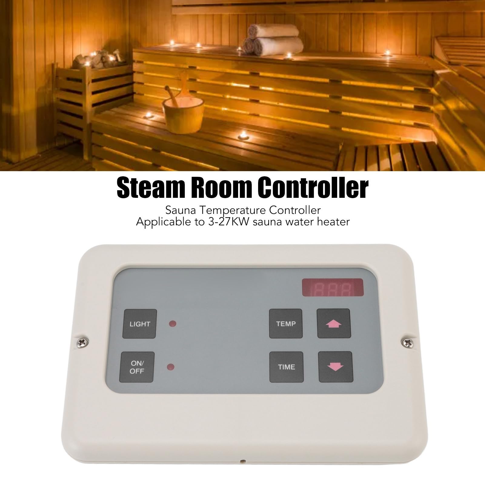KIMISS Controlador de Temperatura de Sauna Digital para la Sala de Sauna de la Casa, Controlador de Generador de con Diseño de Montaje en la Pared para Uso en el Hogar (White)
