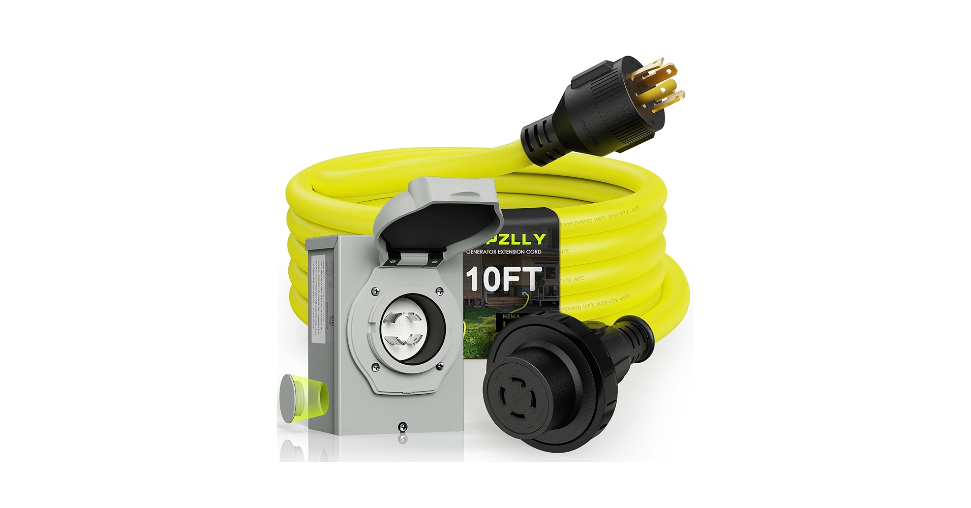 Amazon.com: Campzlly 30 Amp Generator Cord 10FT and Power