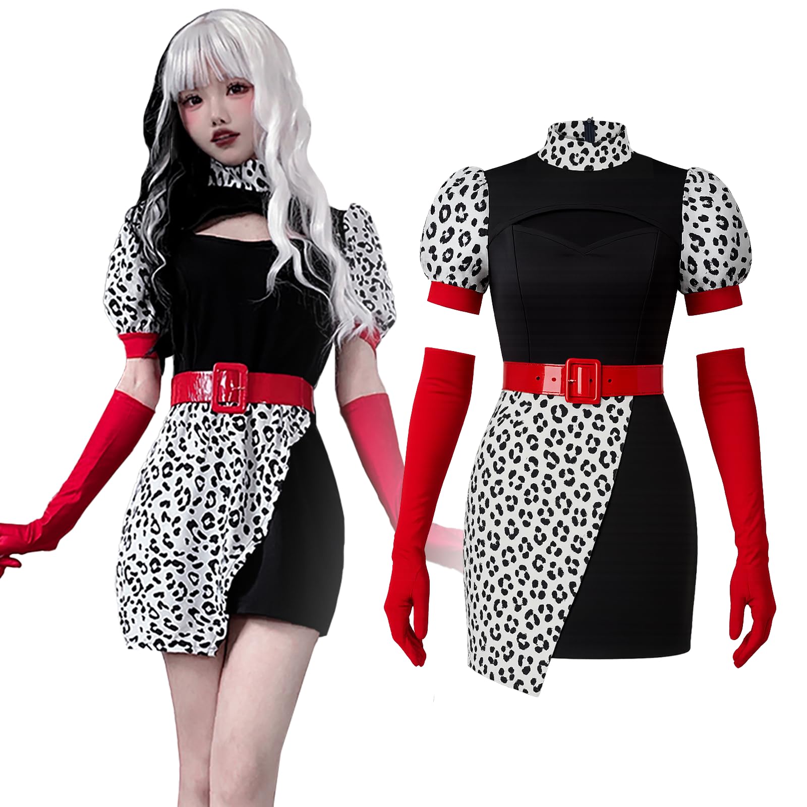 クルエラ風 コスプレ衣装セット Amazon.co.jp: [milky time] クルエラ コスプレ ハロウィン 衣装