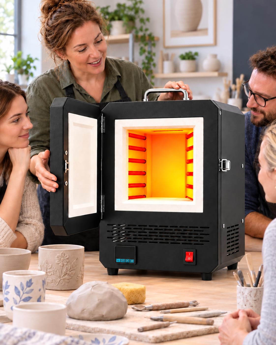 Horno Cerámico 1500 W, Horno Eléctrico De Mesa Para Cerámica Y Joyería